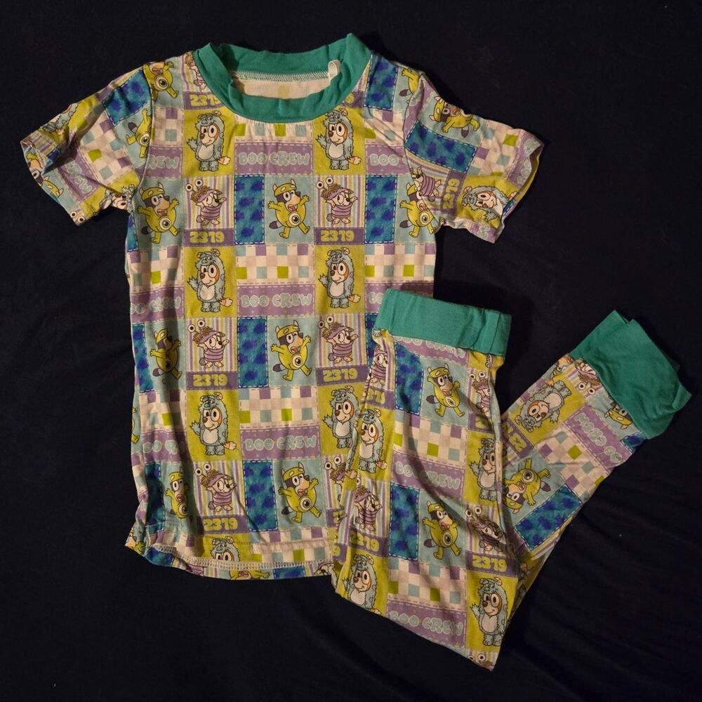 Boutique 3T  Halloween Bluey Inspired Monsters Inc Pjs Long Sleeve Pant Set